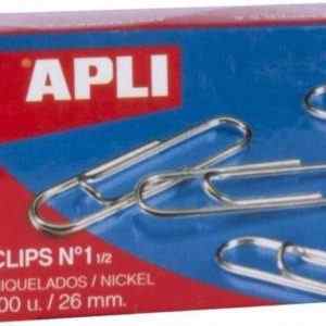 C/10 CAJAS 100 CLIPS NIQUELADOS 26MM Nº1 APLI