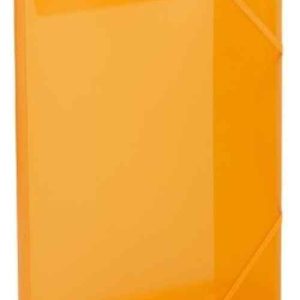 PAQ/10 CARPETAS Fº GOMAS SOLAPAS PP TRANSLUCIDO NARANJA