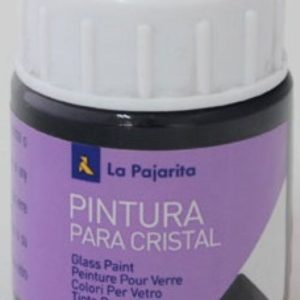 C/6 BOTE PINTURA CRISTAL AL AGUA LA PAJARITA NEGRO 25ML