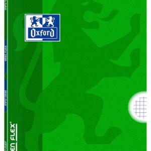 Paq/10 libreta openflex a4 48h 90g cuad 4x4 c/m verde tapa plastico oxford