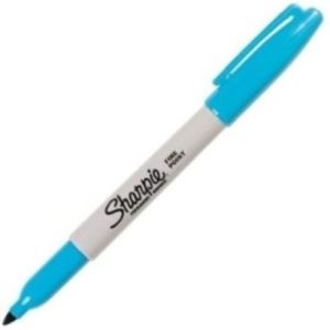 C/12 ROTULADOR SHARPIE PUNTA FINA AZUL CELESTE PERMANENTE
