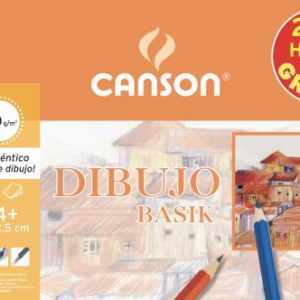 Bloc dibujo espiral basik liso a4+ 16+4 hojas 130g. microperforado 20% de hojas gratis