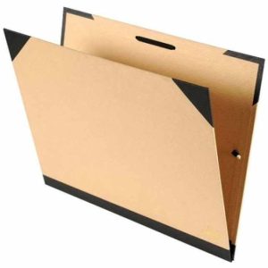 Carpeta de dibujo 32x45cm con cierre de gomas color marrón claro canson