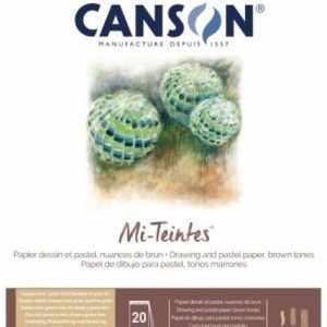 Bloc encolado canson mi-teintes 24x32cm 30h 160g hojas tonos tierra