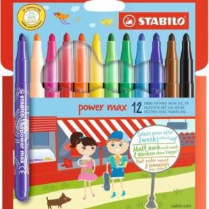 ESTUCHE 12 ROTULADORES STABILO POWER MAX PUNTA 3MM