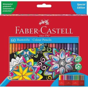Estuche 60 lapices hexagonales colores surtidos faber-castell