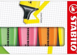 Estuche 5 marcadores stabilo boss mini