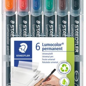 Estuche 6 rotuladores lumocolor 317 punta m colores surtidos