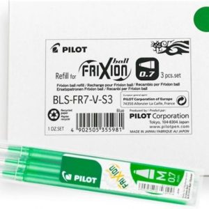 C/12 estuches 3 recambios boligrafo frixion verde 0.7mm pilot