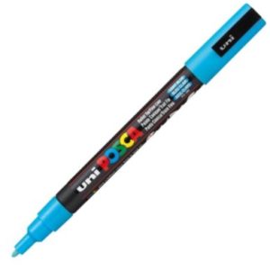 MARCADOR UNI-POSCA PC3M COLOR AZUL CLARO PUNTA 0