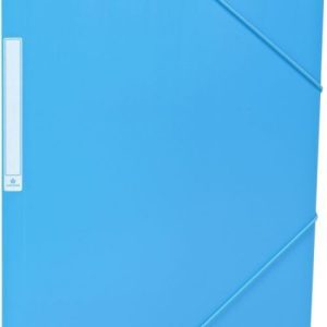 PAQ/10 CARPETAS GOMAS SOLAPAS Fº AZUL CLARO PP OPACA