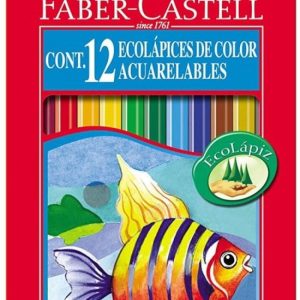 Estuche 12 lápices acuarelables + pincel Faber-Castell