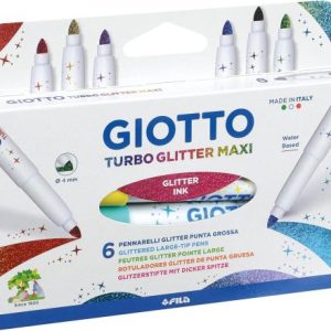 Estuche 6 rotuladores turbo glitter maxi