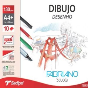 Bloc dibujo fabriano espiral a4+ 20h 130g. con recuadro microperforado