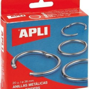 C/20 ANILLAS METALICAS 25MM ARTICULADAS APLI