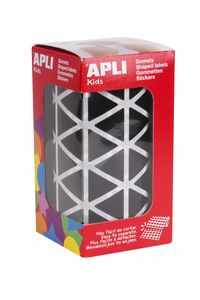 ROLLO GOMETS TRIANGULARES NEGRO AUTOADHESIVOS 20MM