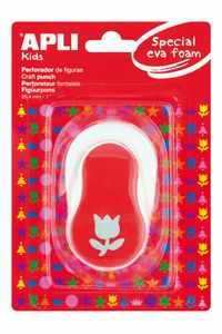 Perforadora papel y goma eva tulipan rojo 25