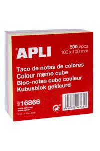 TACO DE NOTAS 500H DE COLORES 10X10CM ENCOLADO NO ADHESIVO