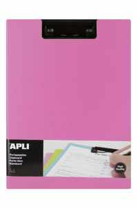 CARPETA A4 CON PINZA SUPERIOR POLIPROPILENO FOAM ROSA