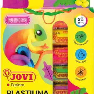 Estuche 6 barras plastilina jovi 15g. colores neon