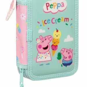 PLUMIER DOBLE PEQUEÑO 28 PIEZAS PEPPA PIG ICE CREAM 12