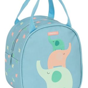 NECESER TERMO FACIL LIMPIEZA SAFTA PREESCOLAR ELEFANTES 19x22x14cm