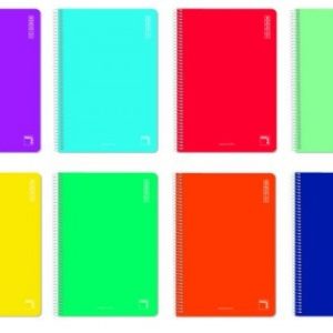 Paq/10 cuaderno espiral 8º 80h 60g. cuad.4x4 tapa carton pacsa