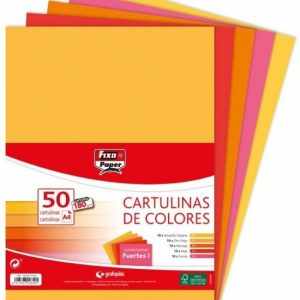 PAQ/50 CARTULINAS FIXO A4 180G. SURTIDOS FUERTES 1