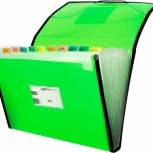 Carpeta fuelle fº verde polipropileno 13 departamentos con ribete