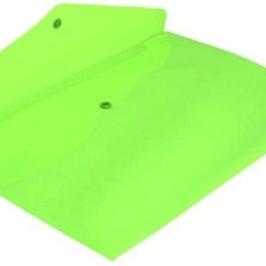 PAQ/12 CARPETA SOBRE Fº CIERRE BROCHE PP VERDE FLUOR GRAF