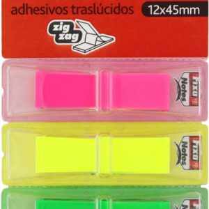 Blister 4 marcadores autoadhesivos translucidos colores fluo 4x50mm