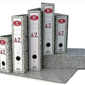 C/25 archivador de palanca fº jaspeado gris sin rado