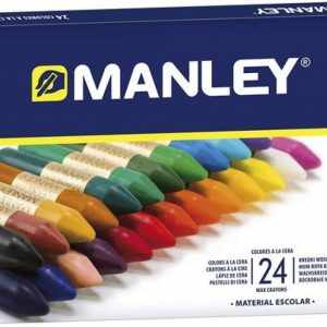 Estuche 24 ceras manley blandas colores surtidos