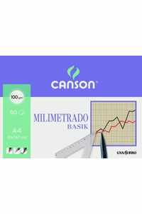 Bloc papel milimetrado basik a4 50h 100g. encolado