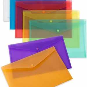PAQ/10 CARPETA SOBRE Fº CIERRE BROCHE POLIPROPILENO TRANSPARENTE