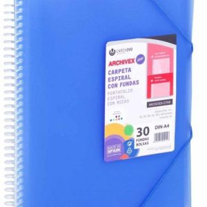 CARPETA 40 FUNDAS A4 ESPIRAL ARCHIVEX STAR AZUL CARCHIVO