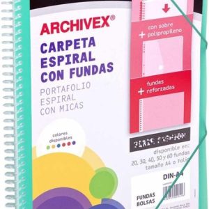 CARPETA 20 FUNDAS CANGURO A4 ARCHIVEX STAR VERDE