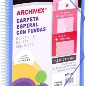 CARPETA 30 FUNDAS CANGURO A4 ARCHIVEX STAR AZUL