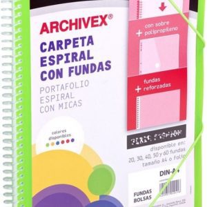 CARPETA 50 FUNDAS CANGURO A4 ARCHIVEX STAR VERDE CLARO
