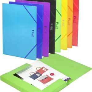 Paq/5 carpeta fº carton gomas y solapas negro luz