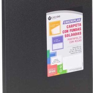 Carpeta 10 fundas soldadas a4 tapa flexible color negro carchiplas