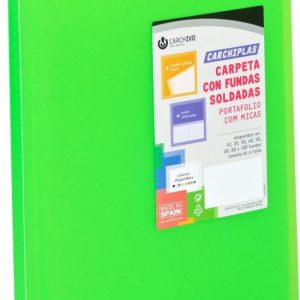 Carpeta 10 fundas soldadas a4 tapa flexible color lima carchiplas