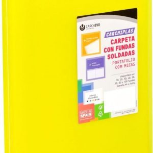 Carpeta 20 fundas soldadas a4 tapa flexible color amarillo carchiplas