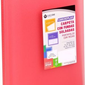Carpeta 30 fundas soldadas a4 tapa flexible color rojo carchiplas