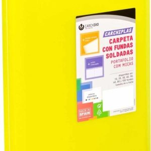 Carpeta 40 fundas soldadas a4 tapa flexible color amarillo carchiplas