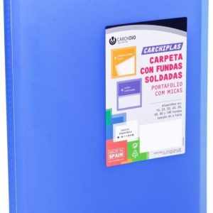 Carpeta 40 fundas soldadas a4 tapa flexible color azul carchiplas