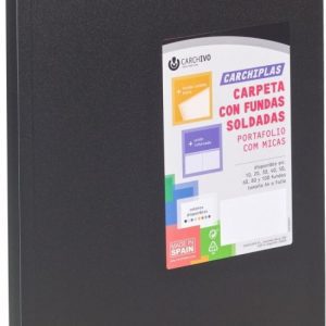 Carpeta 60 fundas soldadas a4 tapa flexible color negro carchiplas