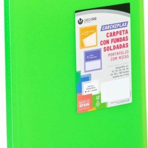 Carpeta 60 fundas soldadas a4 tapa flexible color lima carchiplas