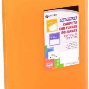 Carpeta 60 fundas soldadas a4 tapa flexible color naranja carchiplas