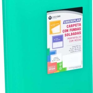 Carpeta 60 fundas soldadas a4 tapa flexible color verde carchiplas
